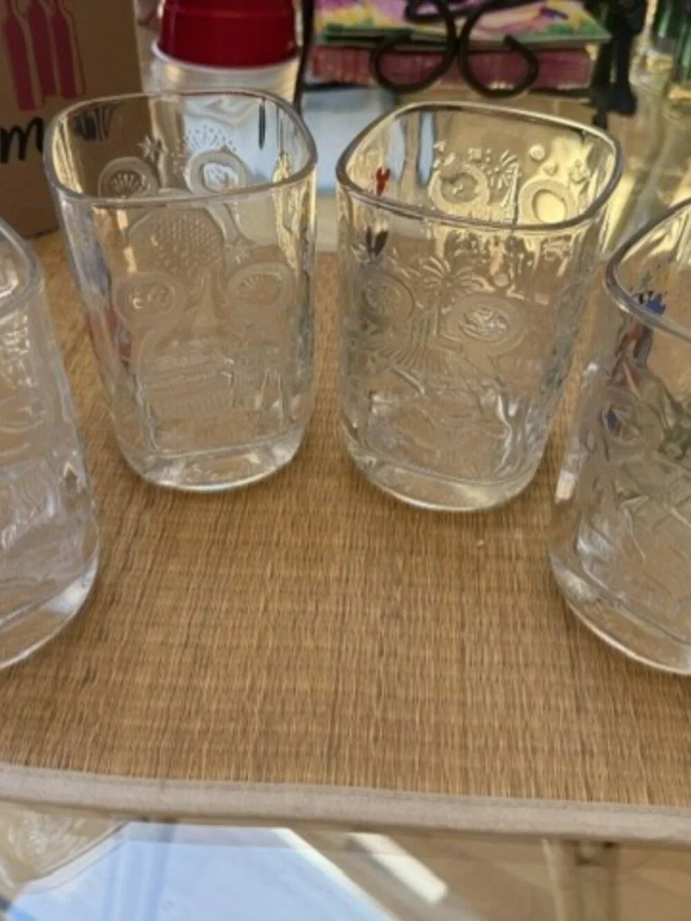 Walt Disney World McDonalds Mickey 2000 Celebration Square Glasses VTG Set of 4